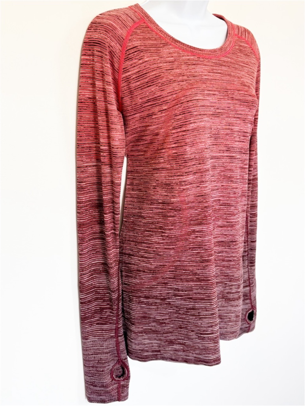 LULULEMON Swiftly Tech Long Sleeve Crewneck Red Alert Womens Size 12 - Picture 3 of 9